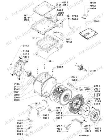 Схема №2 WMT ECOSTAR 6Z BW с изображением Блок управления для стиралки Whirlpool 481010593856