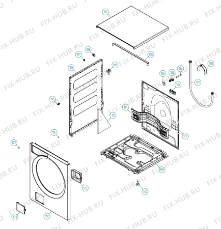 Схема №2 FT 678 SE   -White (900003437, WM60.2) с изображением Декоративная панель для стиральной машины Gorenje 192180