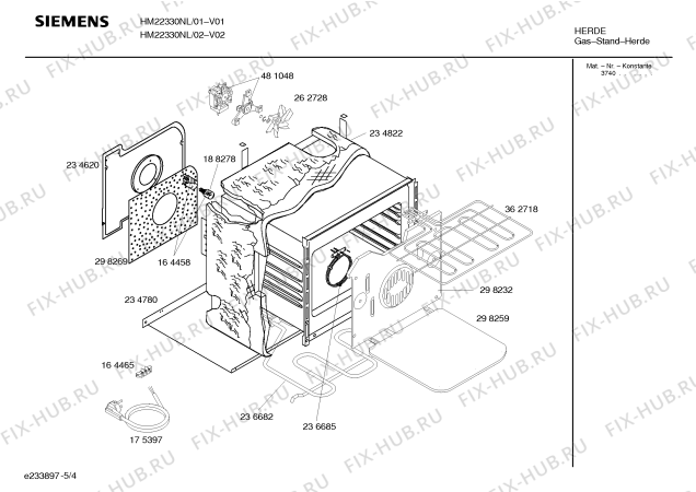 Взрыв-схема плиты (духовки) Siemens HM22330NL Siemens - Схема узла 04