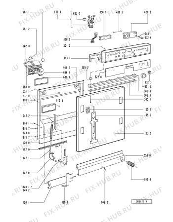 Взрыв-схема посудомоечной машины Bauknecht GSI 4745 CTW-WS - Схема узла