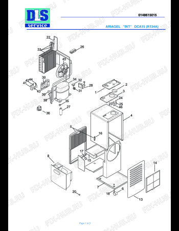 Схема №1 DCA 15 с изображением Обшивка для электроувлажнителя воздуха DELONGHI 5948012100