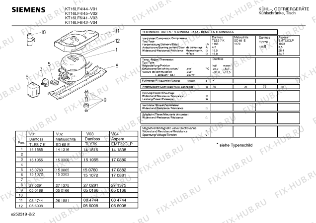 Схема №2 KT15L05 с изображением Инструкция по эксплуатации для холодильника Siemens 00513591