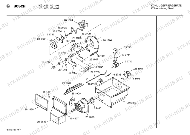 Схема №5 KGU6650 с изображением Планка для холодильной камеры Bosch 00289737