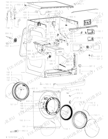 Схема №2 AWOE 11149 с изображением Декоративная панель для стиралки Whirlpool 481010641521