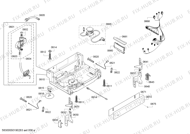 Взрыв-схема посудомоечной машины Bosch SGE53U56UC SilencePlus 46dBA - Схема узла 05