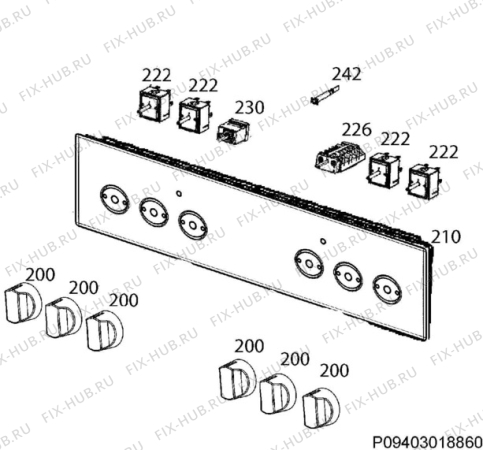 Взрыв-схема плиты (духовки) Zanussi ZCV65011WA - Схема узла Command panel 037