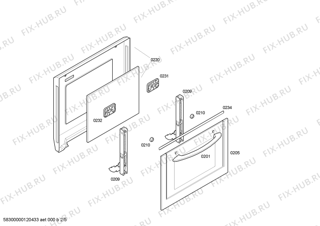 Схема №2 3HF501XP с изображением Ручка для духового шкафа Bosch 00662440