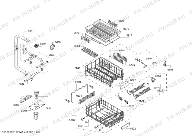 Взрыв-схема посудомоечной машины Bosch SPI86S05DE Exclusiv. Made in Germany - Схема узла 06