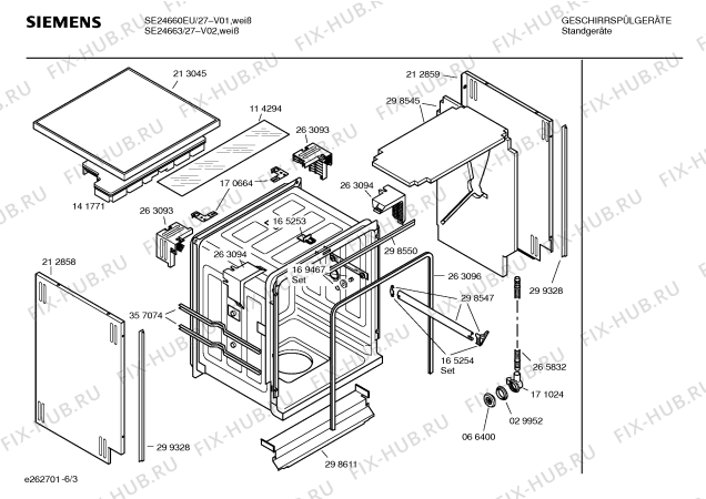 Взрыв-схема посудомоечной машины Siemens SE24663 Extraklasse - Схема узла 03