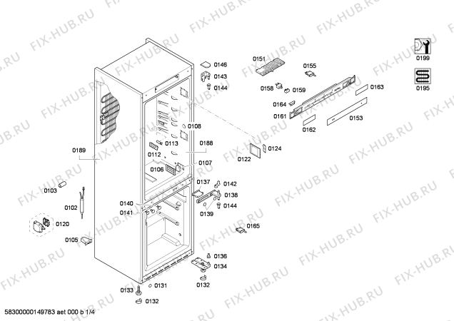 Схема №2 3KFP7669 с изображением Дверь морозильной камеры для холодильника Bosch 00685802