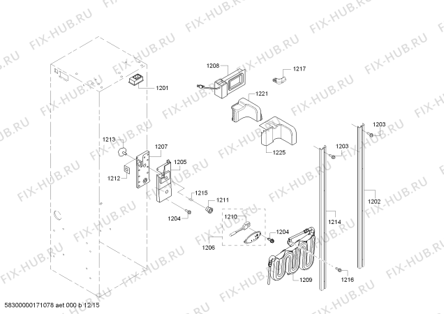Схема №6 KBUDT4250A 42" SXS REFRIG (SS) DESIGNER HDL с изображением Винт для посудомойки Bosch 00422466