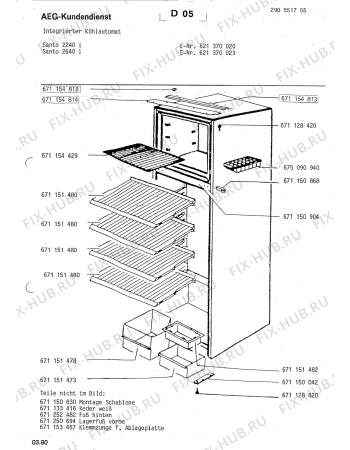 Взрыв-схема холодильника Aeg 621370023 GB - Схема узла Housing 001