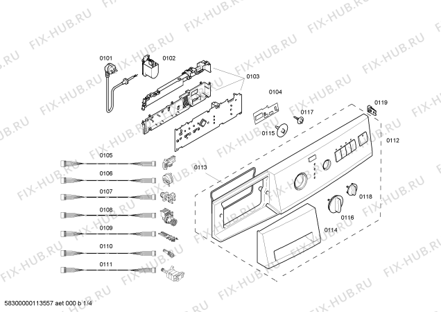 Схема №2 WXL1064EE с изображением Панель управления для стиральной машины Siemens 00447537