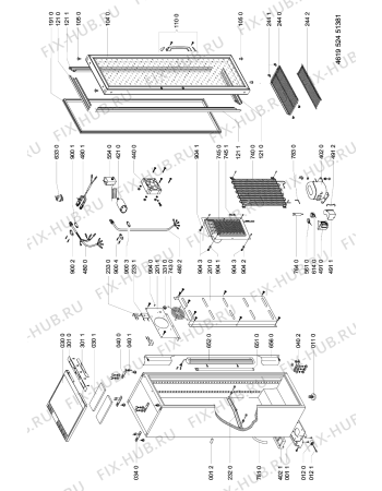 Схема №1 W 280/1 с изображением Петля (защелка) для холодильника Whirlpool 481241719255