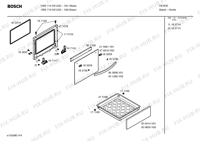 Схема №3 HSS710KEU с изображением Панель для плиты (духовки) Bosch 00350835