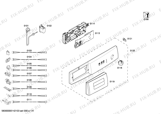 Схема №3 4TS60100A с изображением Панель управления для стиральной машины Bosch 00670005