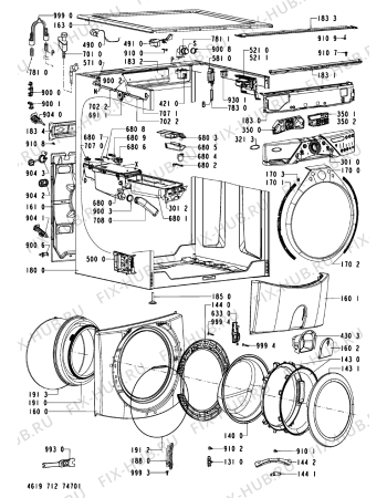 Схема №1 AWM 1011 с изображением Обшивка для стиралки Whirlpool 481010464503