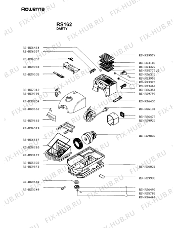 Взрыв-схема пылесоса Rowenta RS162 - Схема узла rs162___.FR1