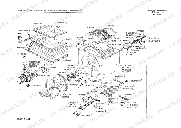 Взрыв-схема стиральной машины Bosch 0722044272 V946 - Схема узла 03