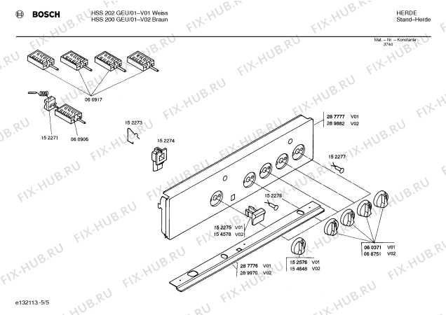 Схема №2 HSS202GSF с изображением Стеклокерамика для духового шкафа Bosch 00232981