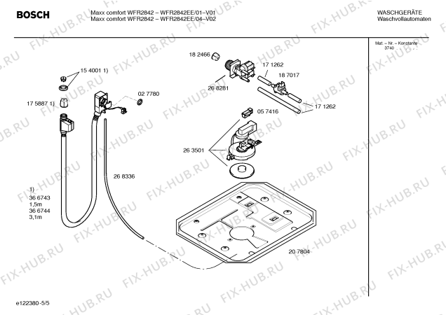 Взрыв-схема стиральной машины Bosch WFR2842EE Maxx comfort WFR2842 - Схема узла 05