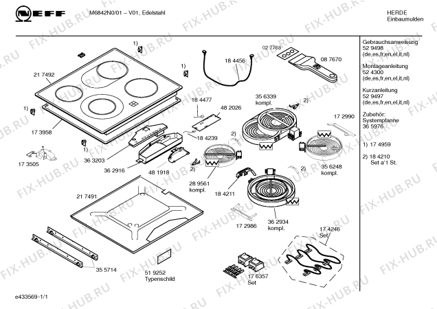 Схема №1 M6842N0 MAS 6849 с изображением Кабель для духового шкафа Bosch 00184477