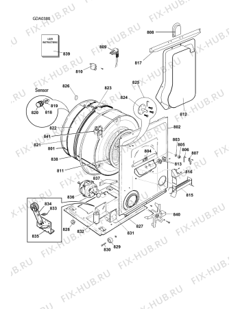 Взрыв-схема плиты (духовки) Ariston A45VEX (F029306) - Схема узла