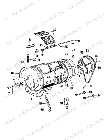 Взрыв-схема стиральной машины Zanussi ZT1244J - Схема узла Tub and drum