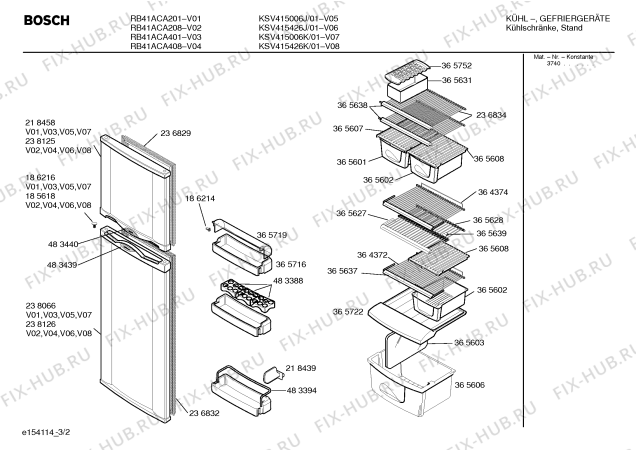 Взрыв-схема холодильника Bosch RB41ACA208 RB-41 - Схема узла 02
