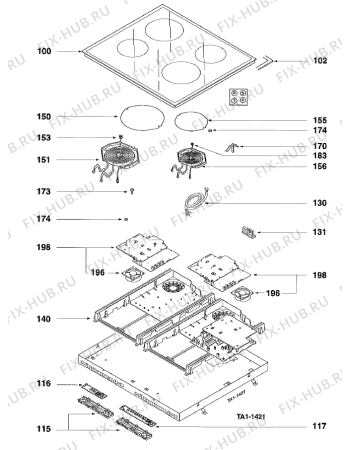 Взрыв-схема плиты (духовки) Asko HI1861S EU   -Induction hob (200224, HI1861) - Схема узла 02