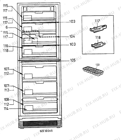 Взрыв-схема холодильника Electrolux TF1147A - Схема узла C10 Interior