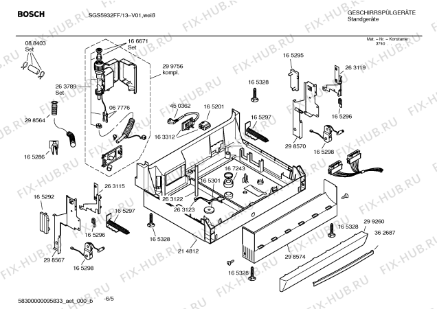 Взрыв-схема посудомоечной машины Bosch SGS5932FF - Схема узла 05