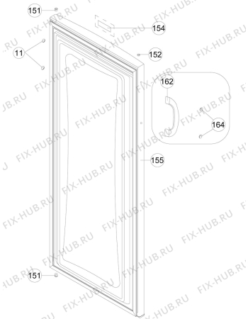 Взрыв-схема холодильника Zanussi ZFU21300WA - Схема узла Door 003