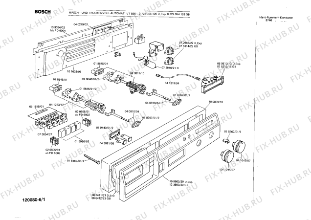 Схема №1 0722054128 VT596 с изображением Переключатель режимов для стиральной машины Bosch 00080483