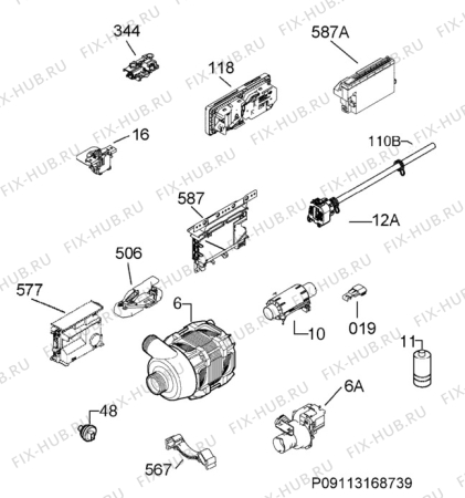 Взрыв-схема посудомоечной машины Aeg F88082VI0P - Схема узла Electrical equipment 268