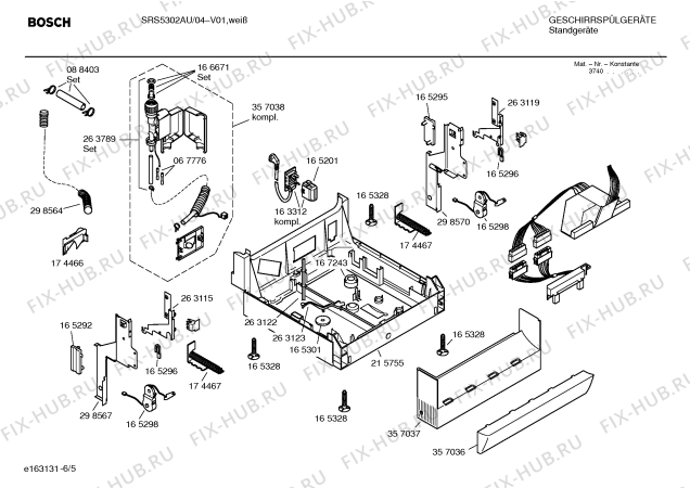 Схема №2 SRS5302AU с изображением Инструкция по эксплуатации для электропосудомоечной машины Bosch 00527351