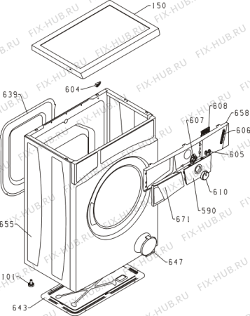 Схема №2 WS41120 (175601, PS15/12B) с изображением Обшивка для стиральной машины Gorenje 176094