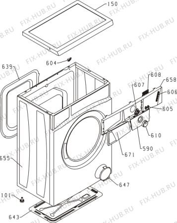 Схема №2 WS41091 (175281, PS15/09B) с изображением Обшивка для стиралки Gorenje 175506