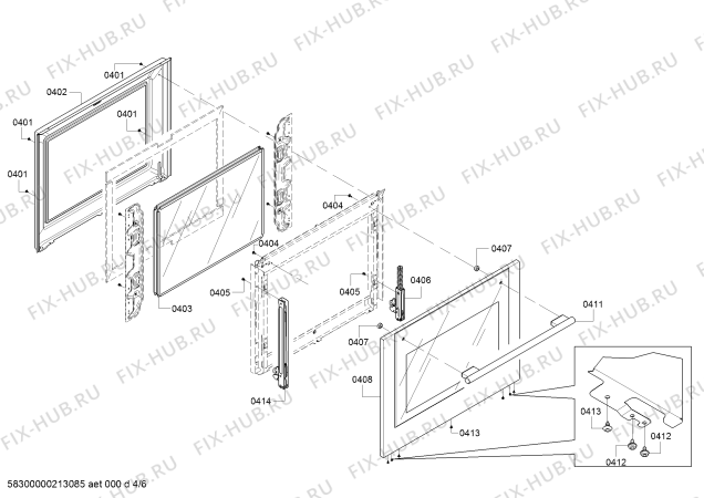 Схема №2 MED301WS Thermador с изображением Внешняя дверь для духового шкафа Bosch 00777936