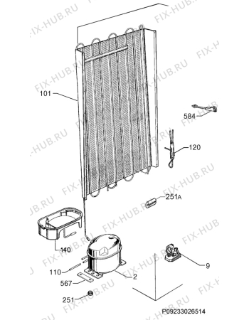 Взрыв-схема холодильника Aeg Electrolux SK81243-6I - Схема узла Cooling system 017
