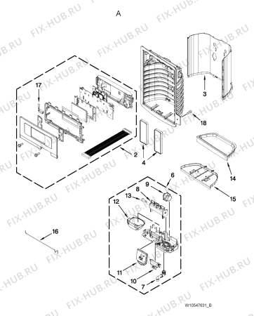 Взрыв-схема холодильника Whirlpool 5VGI6FARAF - Схема узла