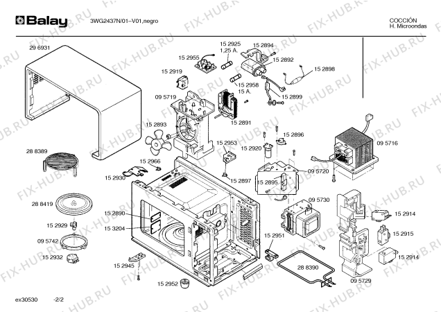 Схема №1 3WG2437N с изображением Реле для свч печи Bosch 00152919