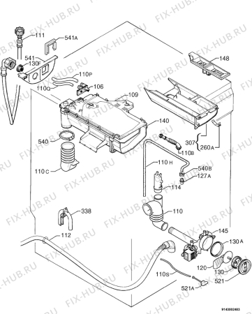 Взрыв-схема стиральной машины Arthurmartinelux AW2148F - Схема узла Hydraulic System 272