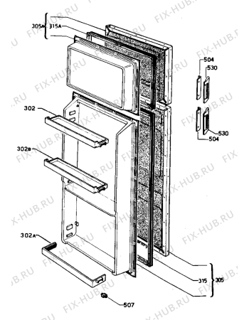 Взрыв-схема холодильника Electrolux TR1131 - Схема узла Refrigerator door