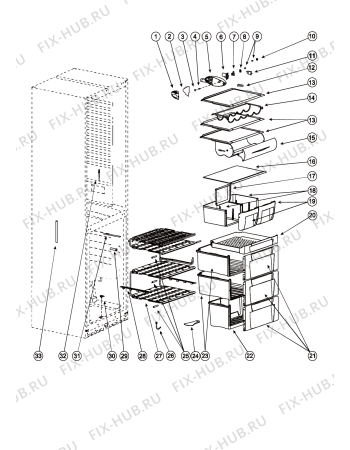 Взрыв-схема холодильника Ariston MBA2200LZ (F030940) - Схема узла