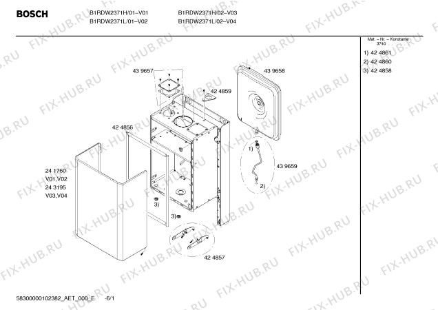 Схема №2 B1RDW2371L HERMETIK, 19700 kcal/h,LPG с изображением Манометер для бойлера Bosch 00424890