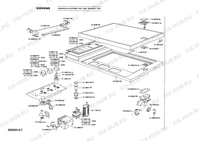 Схема №1 WV7300 SIWAMAT 730 с изображением Переключатель для стиралки Siemens 00045995