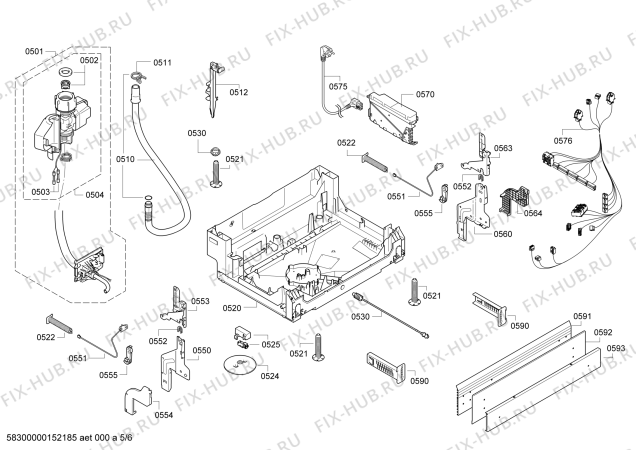 Взрыв-схема посудомоечной машины Siemens SN46M596EU - Схема узла 05