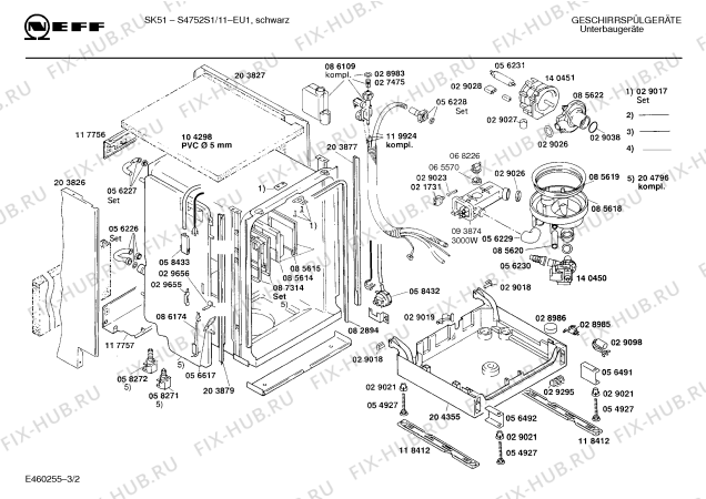 Схема №2 Z7460S1 с изображением Панель для электропосудомоечной машины Bosch 00271213