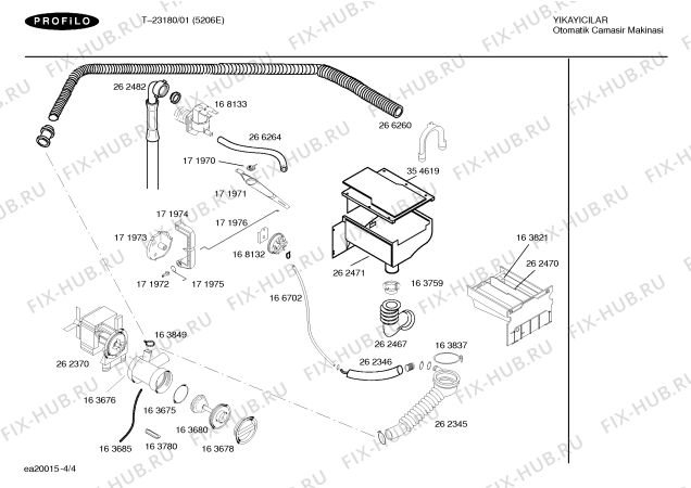 Взрыв-схема стиральной машины Profilo T-23180 - Схема узла 04